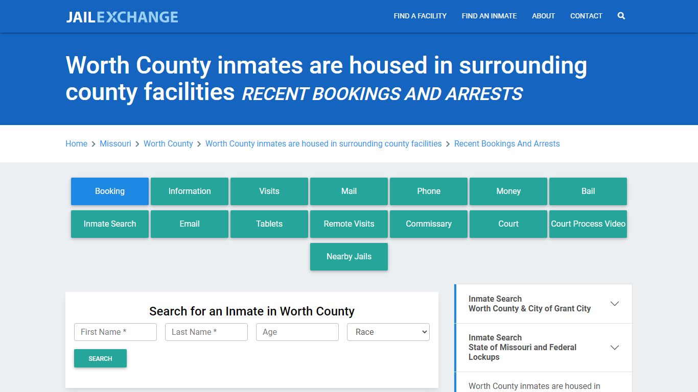 Worth County Jail & Sheriff MO Recent Arrests and Bookings