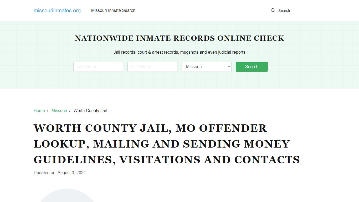 Worth County Jail, MO: Inmate Search Options, Visitations, Contacts