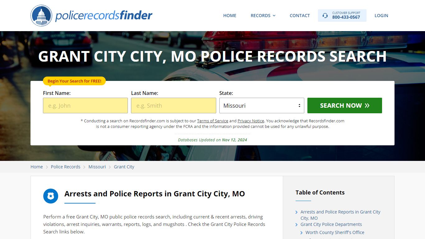 Grant City, Worth County, MO Police Reports & Police Department Records